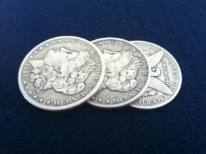 TRICEPTION COIN SET MORGAN DOLLAR BY BOB SWADLING &amp; MARK MASON